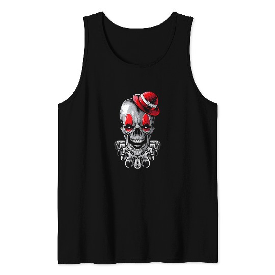 Skeletons Skulls Scary Skeletons Clown Serial Killer Clown Halloween Costume 81 Skull Tank Tops