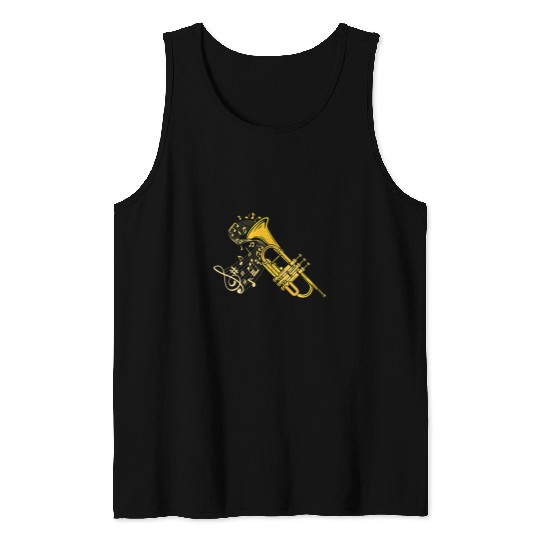 Trumpet Lover Player Jazz Music Lover Men Big Band Trumpet Tank Tops