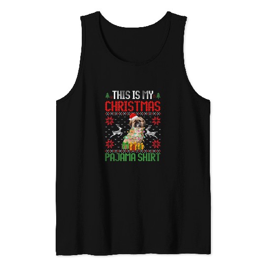 This Is My Shih Tzu Dog Christmas Pajama Tank Tops
