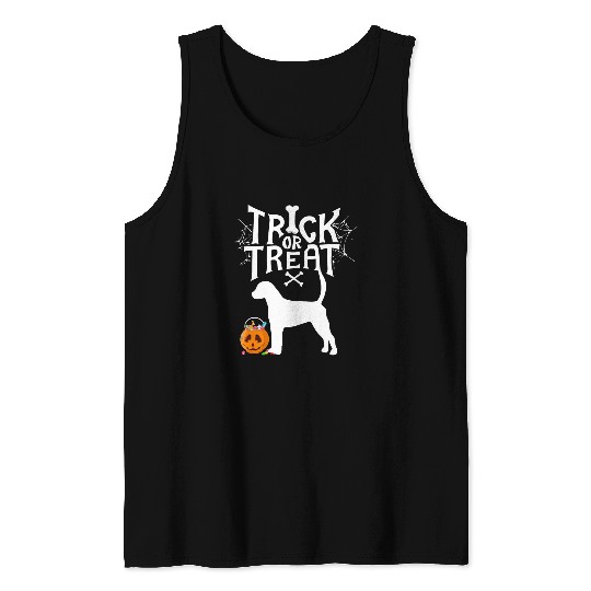 Trick Or Treat English Foxhound Halloween Dog Costume Tank Tops