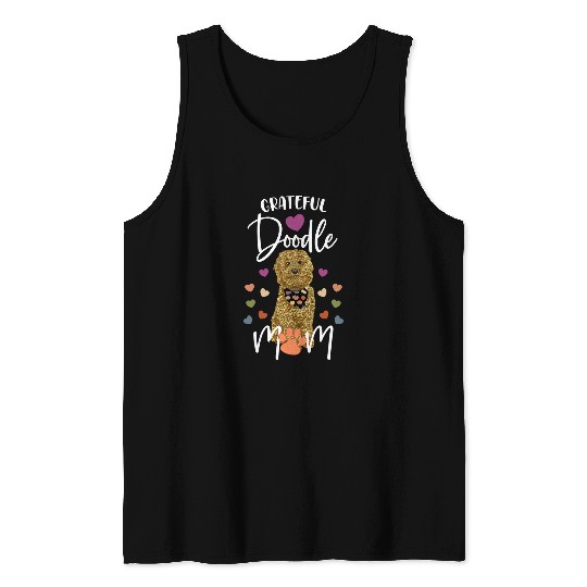 Goldendoodle Thanksgiving Goldendoodle Dog Grateful Doodle Mom Design Doodle Dog Tank Tops