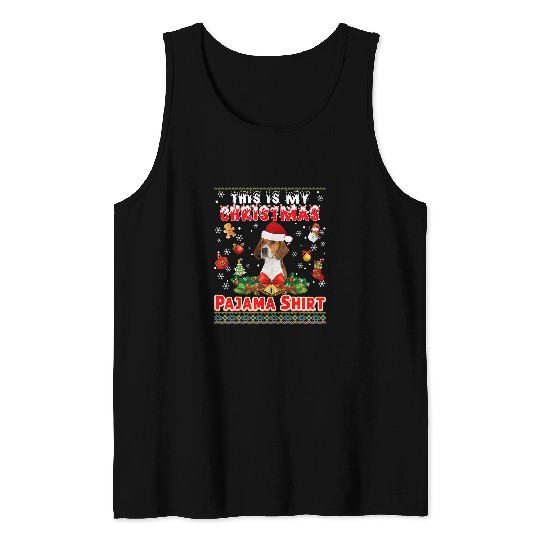 This Is My Christmas Pajama English Foxhound Dog Ugly Tank Tops