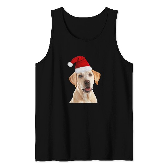 Labrador Lab Dog Yellow Lab Dog Santa Hat Christmas Labrador Retriever Tank Tops