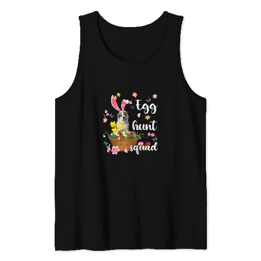 Great Pyrenees Happy Easter Day Easter Colorful Egg Hunt Tank Tops