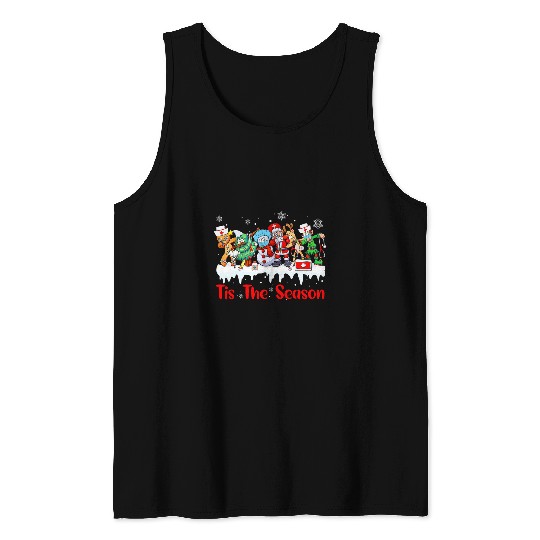 tis season christmas nurses doctor santa elf friends xmass Tank Tops