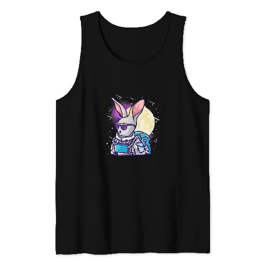 Rabbits Funny Astronaut Rabbit in Space Tank Tops