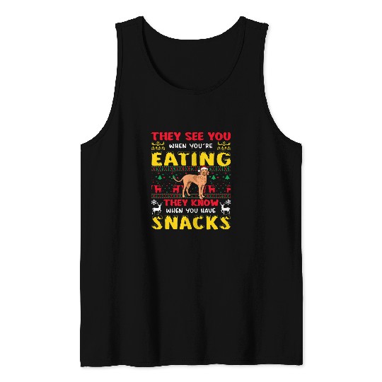 Dog Vizsla Christmas Tank Tops