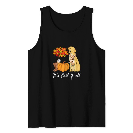Labrador Lab Dog Its Fall Yall Fall Tees For Women Labrador Yellow Lab Tank Tops