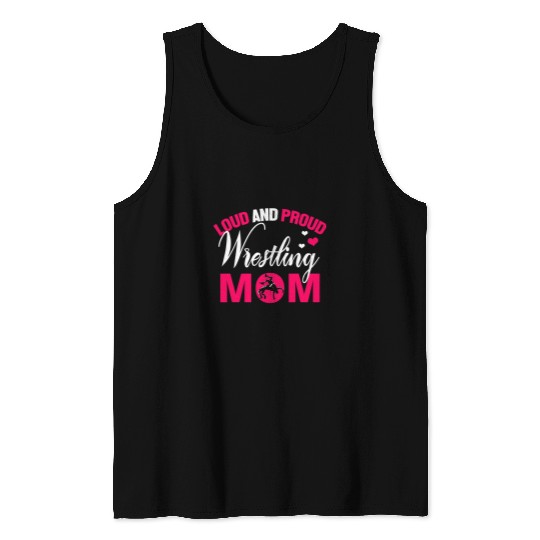 Womens Wrestling Mom Funny Wrestler Mom Gift Women Novelty Tank Tops