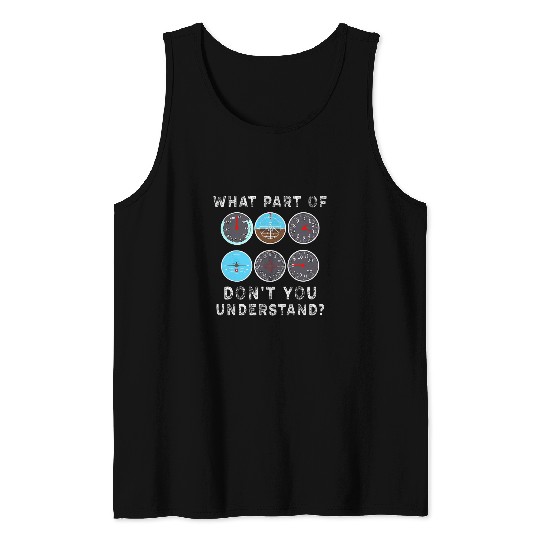 Funny Pilot Art Men Women Aviation Airline Pilot Instruments 22 Tank Tops