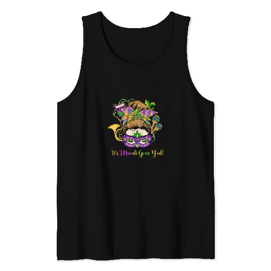 vintages Mardi Gras Louisiana Funny Festival Party Outfits 1 Tank Tops