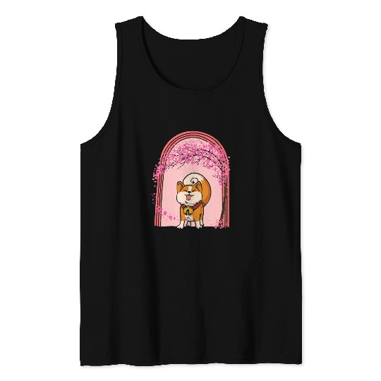 Dog Shiba Inu Cherry Blossom Shiba Inu Dog Sakura Kawaii Pop Culture Pocke Tank Tops
