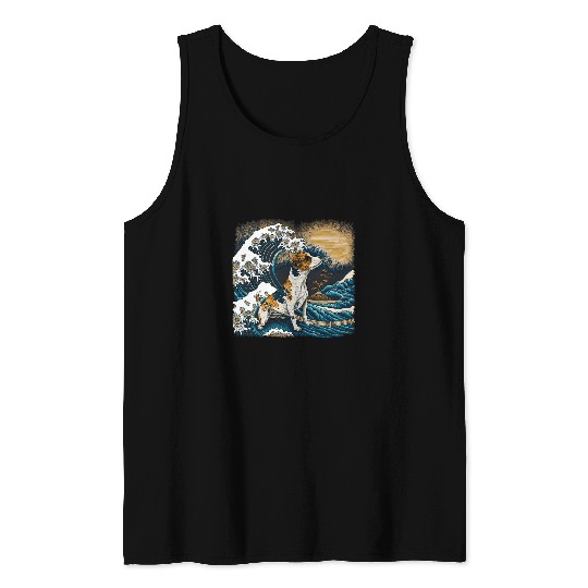 Dog Jack Russell Surrealism Japanese Painting Jack Russell dog Tank Tops