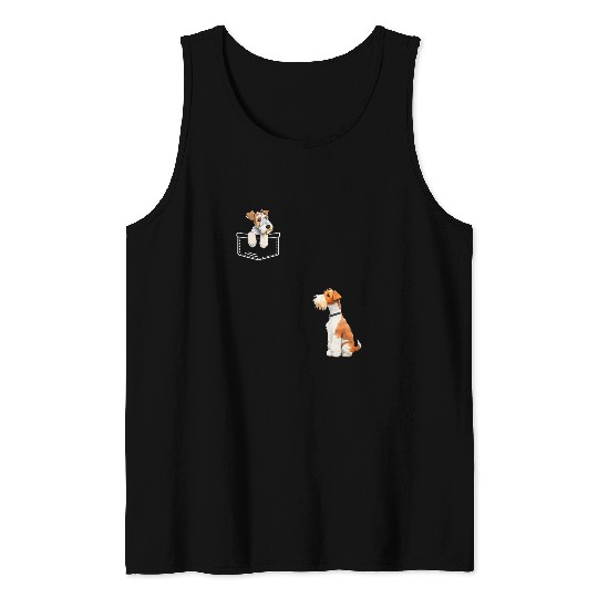 Wire Haired Fox Terrier In Your Pocket Men Women Kids Tank Tops