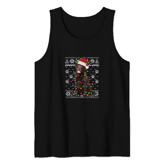Labrador Lab Dog Christmas Labrador Retriever Dog Chocolate Lab Ugly Sweater Tank Tops