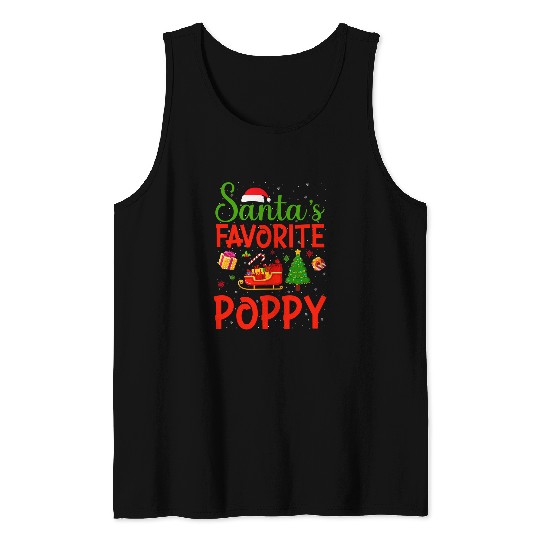 Mens xmass Tree Santas Favorite Poppy Matching Christmas Pajamas 240 Tank Tops