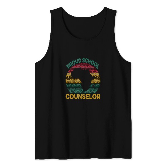 Proud School Counselor American African Black History Month Tank Tops