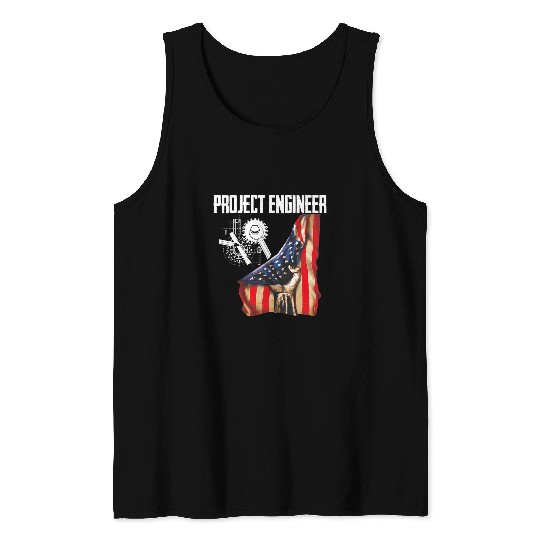 Project Engineer Mix American Flag Tank Tops