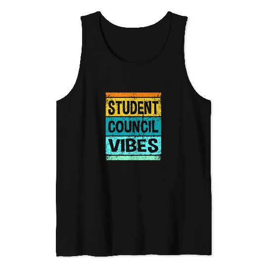 Retro Student Council Vibes Groovy School Student Council 1 Tank Tops