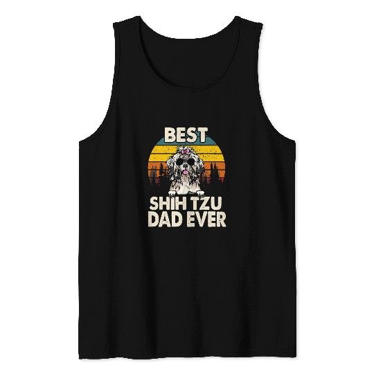 vintages bests Shih Tzu Dog Dad Ever Gifts Lover Tank Tops