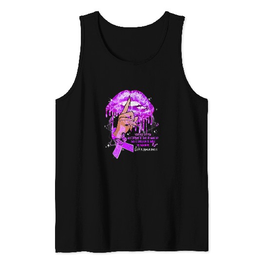 Lupus Warrior Dripping Lips Butterflies Women Lupus Awareness Tank Tops