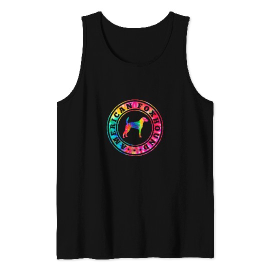 Tie Dye American Foxhound Dog Mom Dad Pet Lover Tank Tops