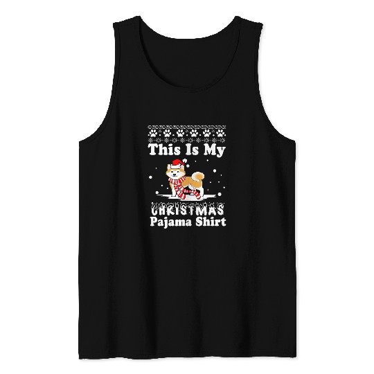 Dog Shiba Inu Funny xmass This Is My Christmas Pajama 191 Tank Tops