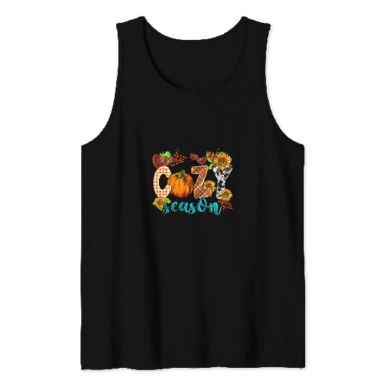 Western Fall Cozy Season Pumpkin Thanksgiving Fall652 Tank Tops