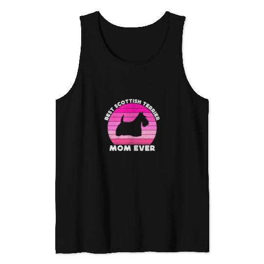 Dog Scottish Terrier Womens Pink Scottish Terrier Mom For Women Scotty Scottie Dog Mom Tank Tops