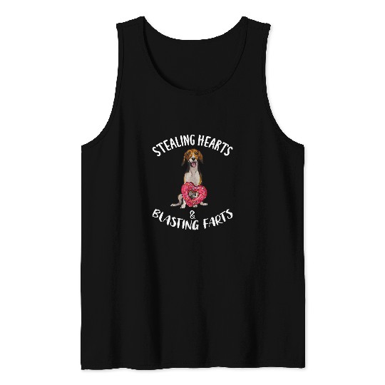 Stealing Hearts Blasting Farts American Foxhound Valentines Tank Tops