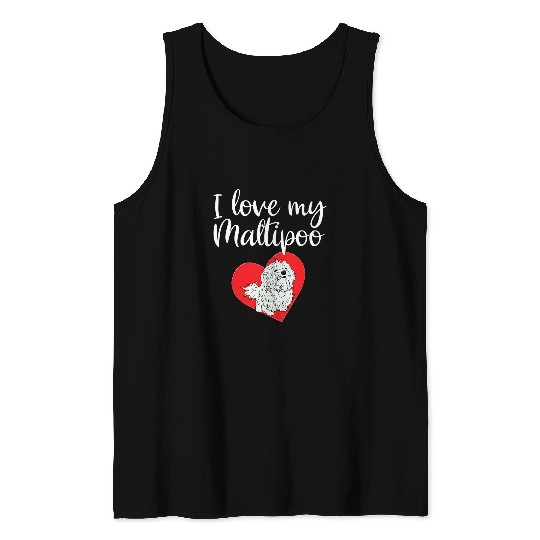 Poodles I Love My Maltipoo Funny Maltese Poodle Dog Lover8 Poodle dog Tank Tops