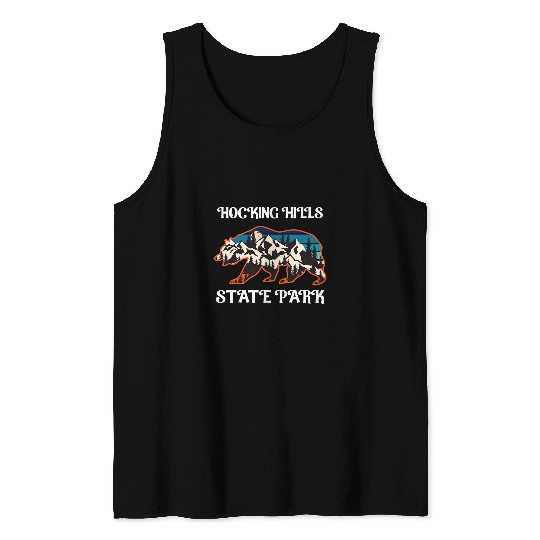 Funny Bear Hocking Hills State Park Ohio OH Bear Rock Climbing Cute Bears Tank Tops