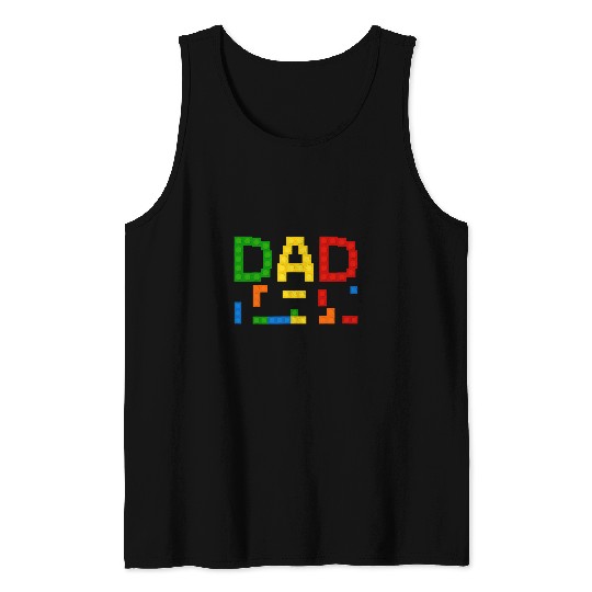 DAD Parent Brick Master Builder Building Blocks Set Family Tank Tops