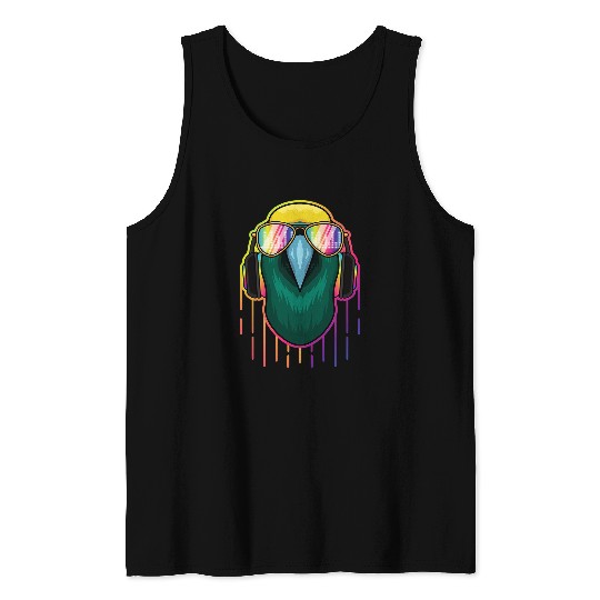 Music Bird of Paradise Dj With Headphones Musical Lovers 420 Tank Tops