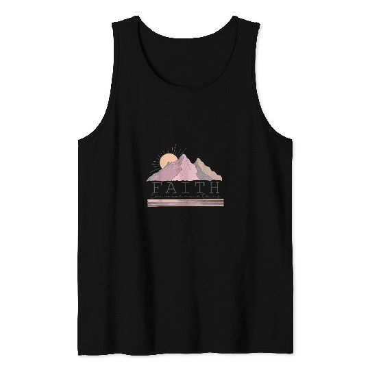 Christian Retro Faith Can move Mountains Jesus Christian Girl Christ Tank Tops