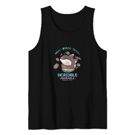 Whales Japanese Kawaii Cute Cookie Whale Incredible Adorable Tank Tops