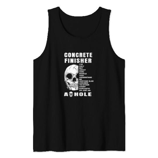 Construction Concrete Finisher Skull Highway House Builder Tank Tops