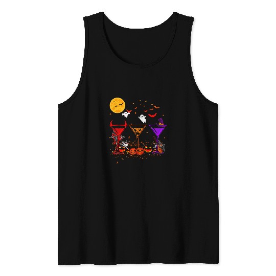 Three Glasses Of Cocktails Funny Halloween Costume Cocktail 154 Tank Tops