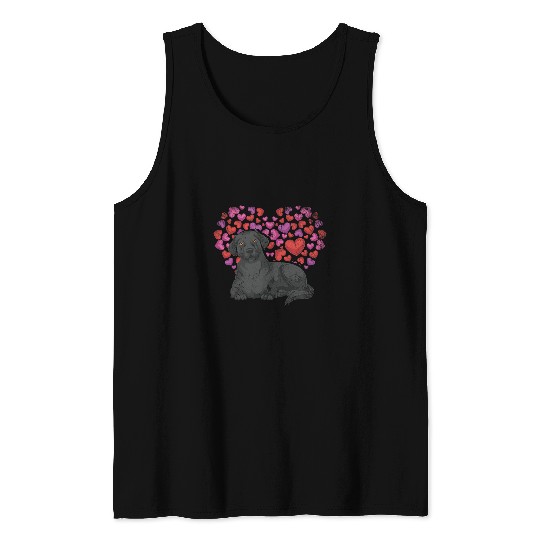 Labrador Lab Dog Hearts Black Labrador Lover Dog Owner Animal Pet Black Lab Tank Tops