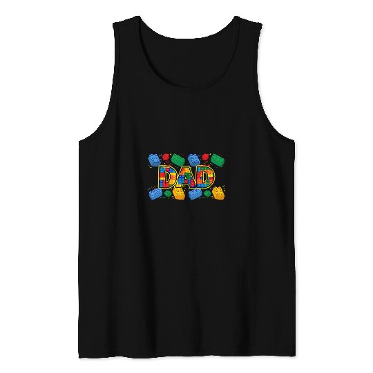 Dad Brick Builder Cute Dad Blocks Master Builder Tank Tops