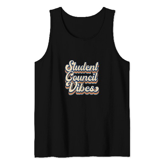 Retro vintages Student Council Vibes School Student Council Tank Tops