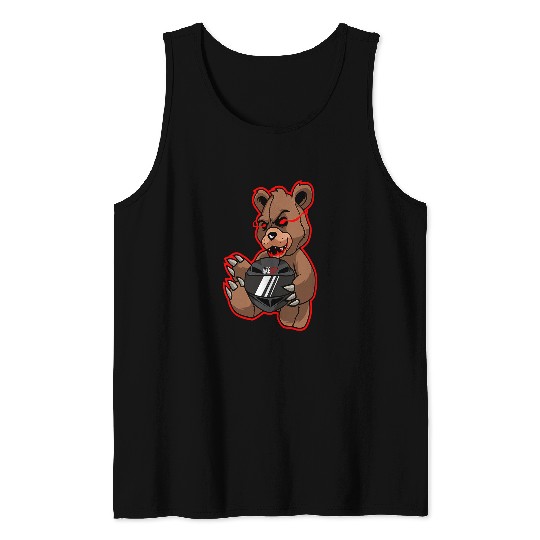 Funny Bear STACKZzHOUSE BikeLife Teddy Bear W Helmet off Motorcycle Cute Bears Tank Tops