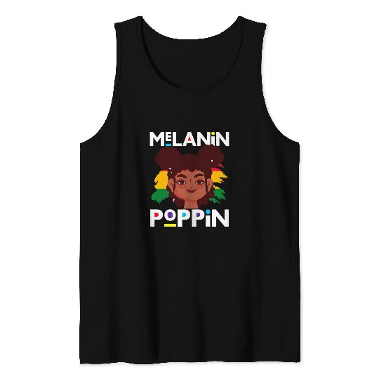 Black History Month Girl Melanin Toddler Girls Blackity Fun 2 Tank Tops