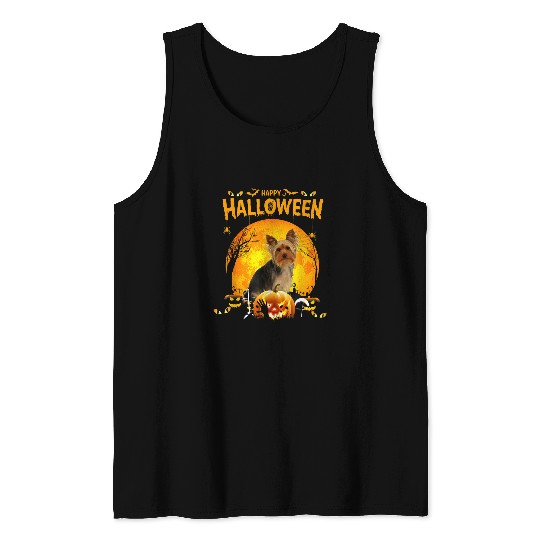 Yorkshire Terrier Happy Halloween Yorkshire Dog Pumpkin Costumes Thanksgiving 92 Yorkie Tank Tops