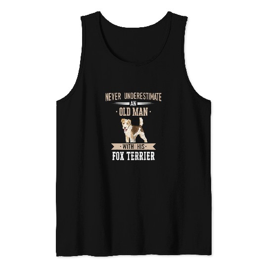 Wirehaired Fox Terrier dog Old Man Tank Tops