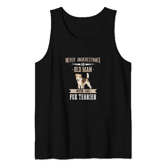 Wirehaired Fox Terrier dog Old Man Tank Tops