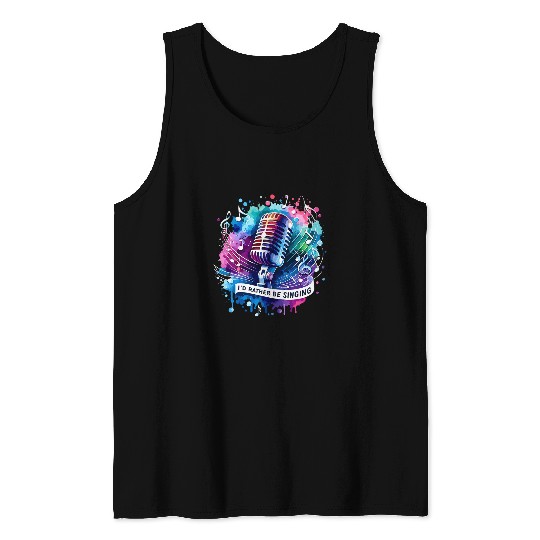 Id Rather Be Singing Singer Sing Music Musician Tank Tops