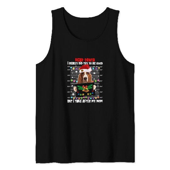 Dog Basset Hound Dear Santa I Really Did Try To Be Good But I321 Tank Tops