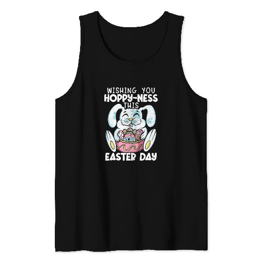 Rabbits Easter Bunny Egg Hunting Tank Tops