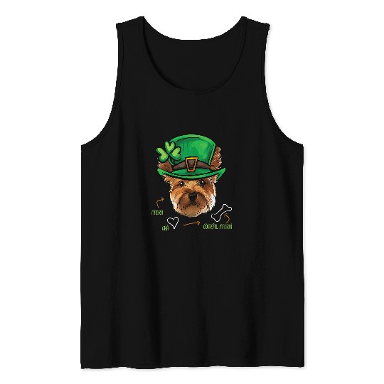 Yorkshire Terrier Funny St Patricks Day Yorkshire Terrier Dog Yorkie Irish Yorkie Tank Tops
